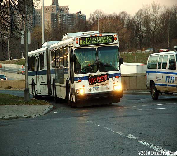 Bx12 approaching the Pelham Bay Park station on the 6 train.